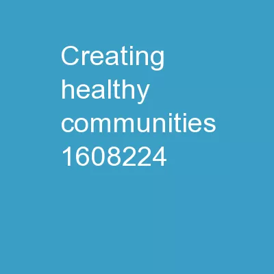 Creating Healthy Communities