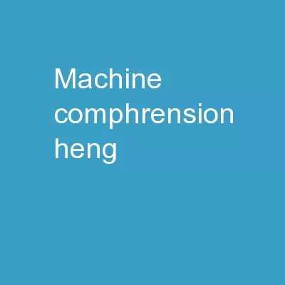 Machine  Comphrension Heng