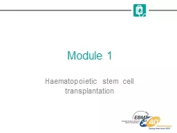 Module 1 Haematopoietic stem cell transplantation