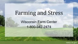 Farming and Stress Wisconsin Farm Center