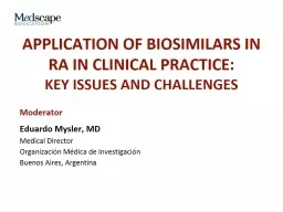 Application of Biosimilars in RA IN Clinical Practice: