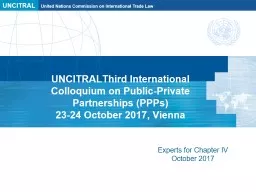 UNCITRALThird International Colloquium on Public-Private Partnerships (PPPs)
