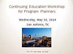 Continuing Education Workshop for Program Planners
