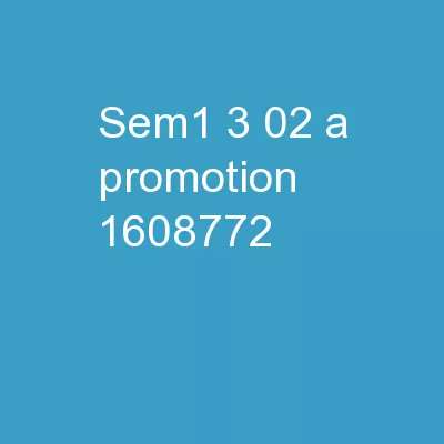 SEM1 3.02  A - Promotion