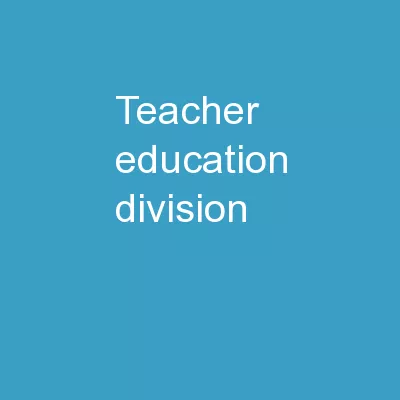 Teacher Education Division