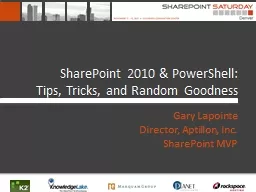 SharePoint 2010 & PowerShell: