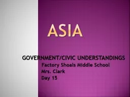 ASIA GOVERNMENT/CIVIC UNDERSTANDINGS