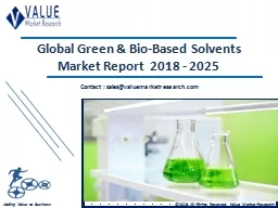 Green & Bio-based Solvents Market Share, Global Industry Analysis Report 2018-2025