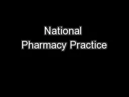 National Pharmacy Practice