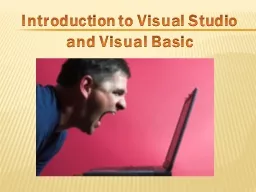 Introduction to Visual Studio and Visual Basic