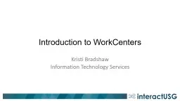 Introduction to  WorkCenters