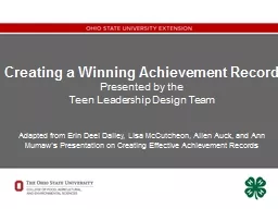 Creating a Winning Achievement Record