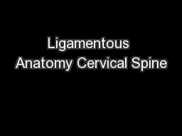 Ligamentous Anatomy Cervical Spine