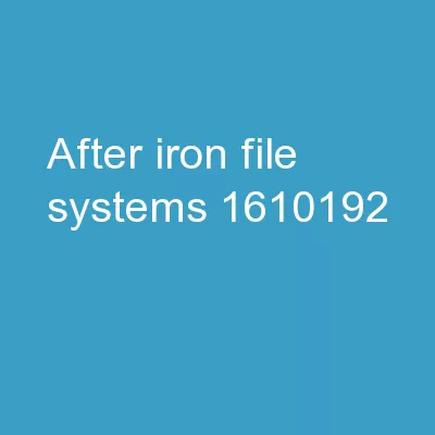 After  IRON File Systems