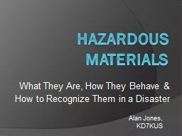 Hazardous Materials What They Are, How They Behave &