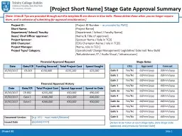 [Project Short Name]  Stage Gate Approval Summary