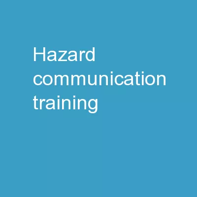 Hazard  Communication   Training