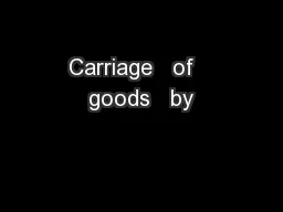 Carriage   of   goods   by