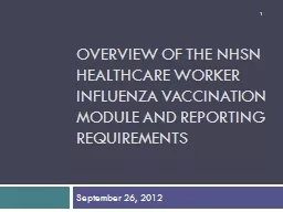 Overview of the NHSN Healthcare worker influenza vaccination module and reporting requirements