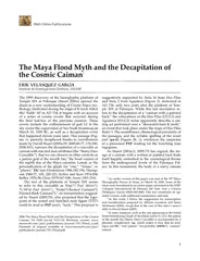 The Maya Flood Myth and the Decapitation of the Cosmic