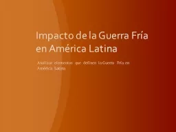 Impacto de la Guerra Fría en América Latina