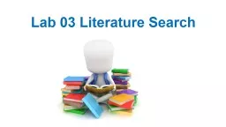 Lab 03 Literature Search