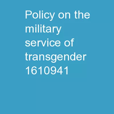 Policy on the Military Service of Transgender
