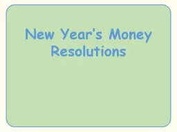New Year’s Money Resolutions