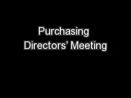 Purchasing Directors’ Meeting