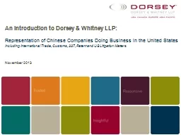 An Introduction to Dorsey & Whitney LLP: