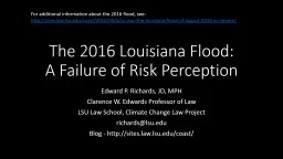 The 2016 Louisiana Flood: