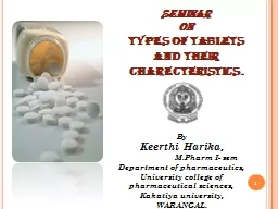 SEMINAR  ON TYPES OF TABLETS AND THEIR CHARECTERISTICS.