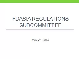 FDASIA Regulations  Subcommittee
