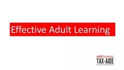 Effective Adult Learning