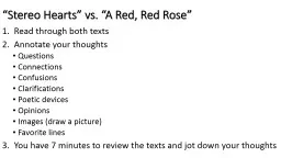 “Stereo Hearts” vs. “A Red, Red Rose”