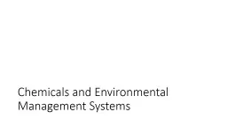 Chemicals and Environmental Management Systems