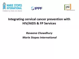 Integrating cervical cancer prevention with HIV/AIDS & FP
