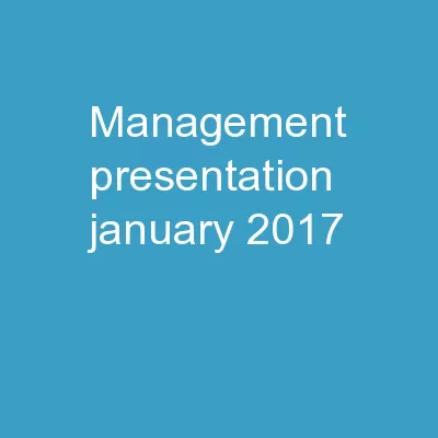 Management Presentation January 2017