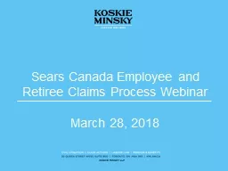Sears Canada Employee and Retiree Claims Process Webinar