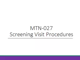 MTN-027 Screening Visit