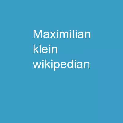 Maximilian Klein Wikipedian