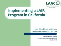 Implementing a LAIR Program in California