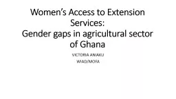 Women’s  Access to Extension Services: