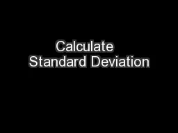 Calculate  Standard Deviation