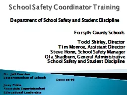 School Safety Coordinator Training