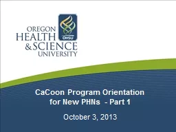 CaCoon Program Orientation