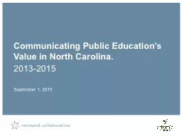 Communicating Public Education’s Value in North Carolina.
