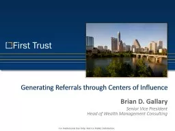 Generating  Referrals through Centers of Influence