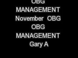 OBG MANAGEMENT November  OBG OBG MANAGEMENT Gary A
