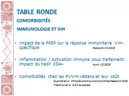 Table ronde Comorbidités